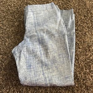 White and blue ankle dress pants